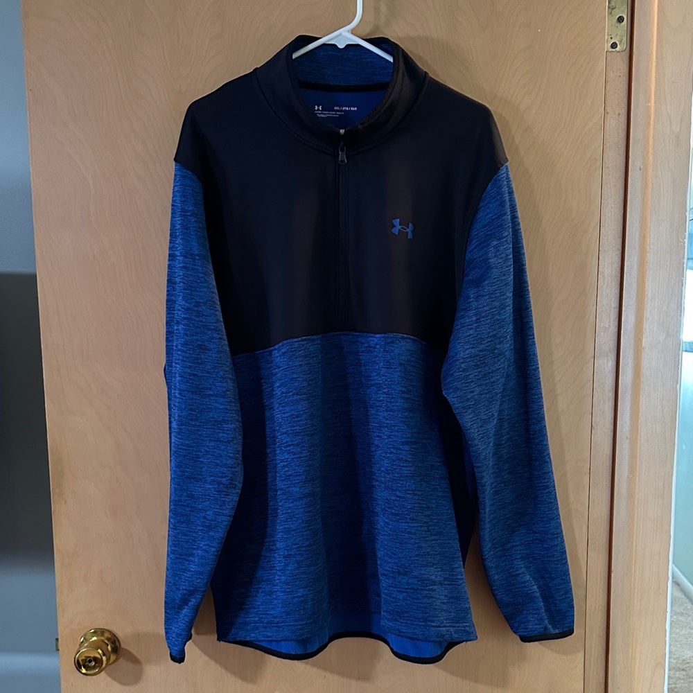 Under Armour Black and Heathered Blue Quarter-Zip